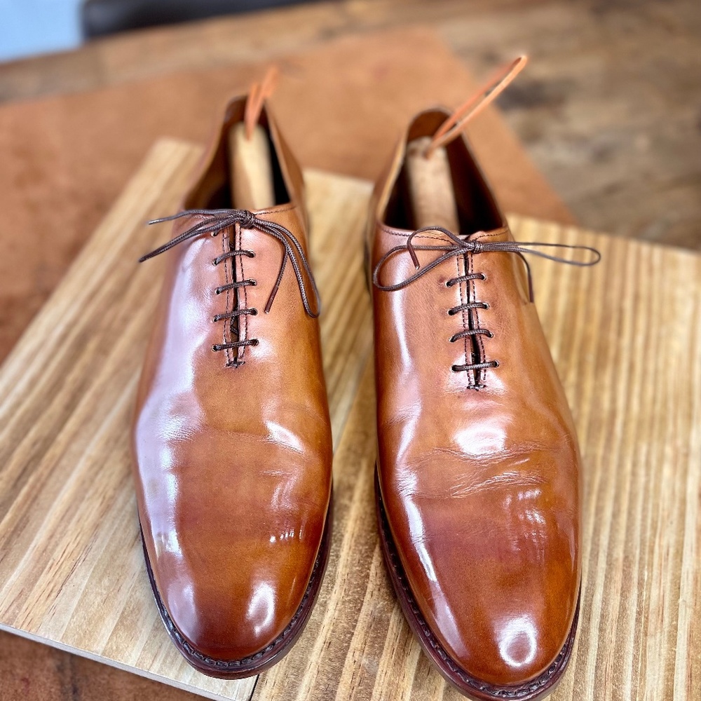 *RARE!* Allen Edmonds “Hanover” Wholecut Walnut 11 D Custom Patina Wedding Shoes